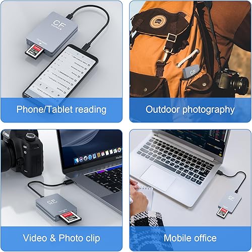 Miniatura 8 de Lector de tarjetas USB C SD 4.0, lector de tarjetas SD TF UHS-II, lector de tarjetas de memoria SD TF 2 en 1 para SD Micro SD SDXC SDXC SDHC MMC