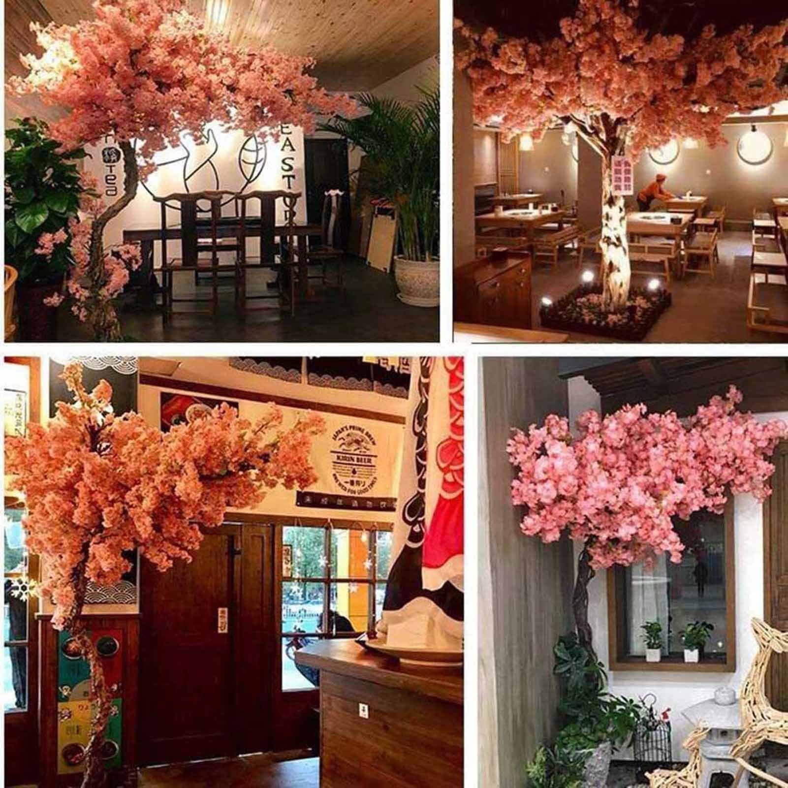 Grande Albero Di Ciliegio Artificiale In Seta Mofgoe – Bianco, 2,2 M Con Fiori Realistici E Base Robusta