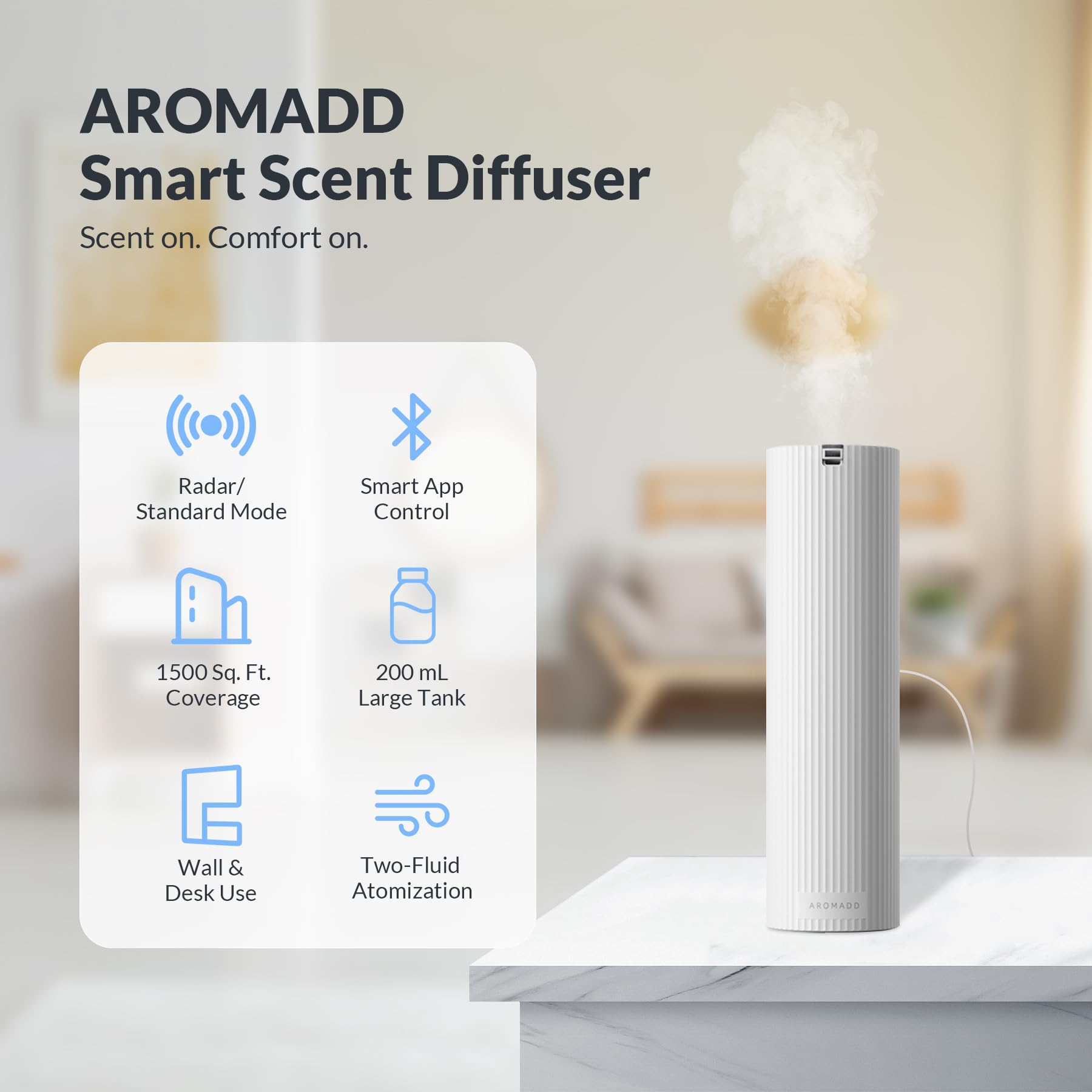 Aromadd Auto Mode Duftdiffusor Starter Kit mit Cold Air Tech, Weiß