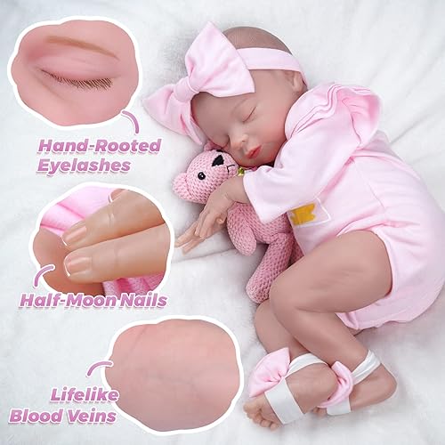 Miniatura 3 de BABESIDE Muñecas de bebé Reborn realistas de 205 pulgadas de sensación suave realista muñecas de bebé recién nacido posables hechas a mano muñeca de
