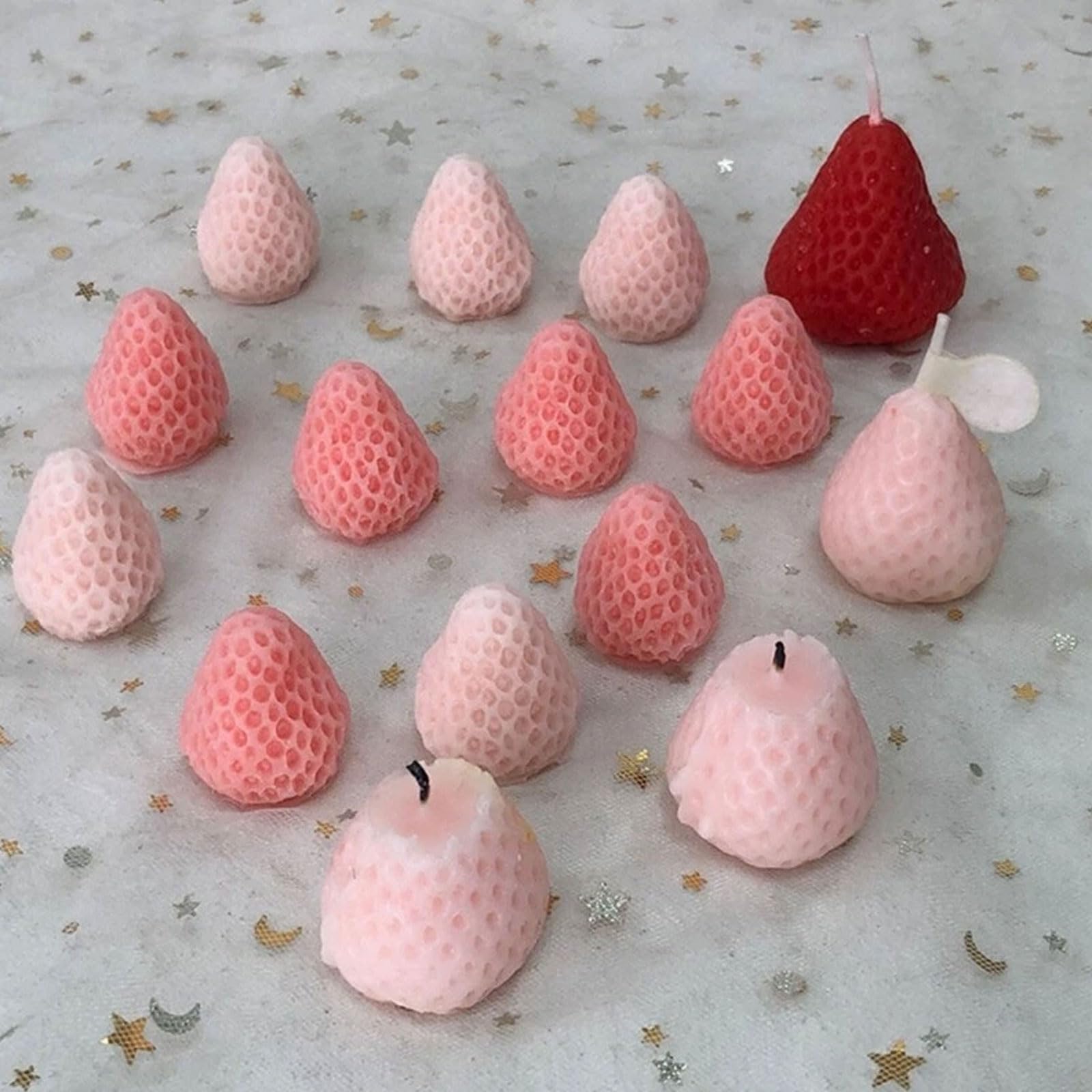 Strumento cottura in silicone realistico Design a fragola per gelato cioccolato Stampo per candele in silicone semplice manutenzione