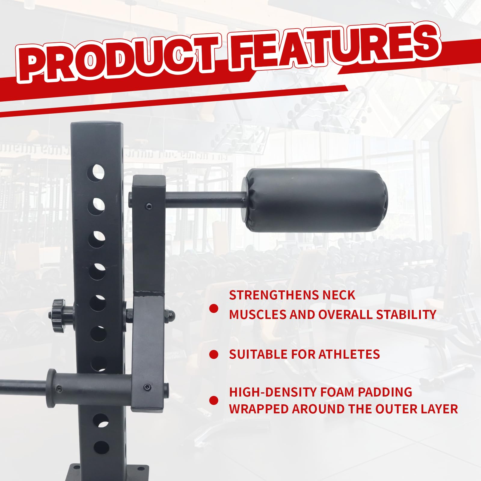 Neck Trainer, attrezzo per esercizi per il collo per rafforzare il collo e alleviare il dolore, attrezzo per allenamento del collo con montaggio su rack, compatibile con dischi da 25 mm di diametro
