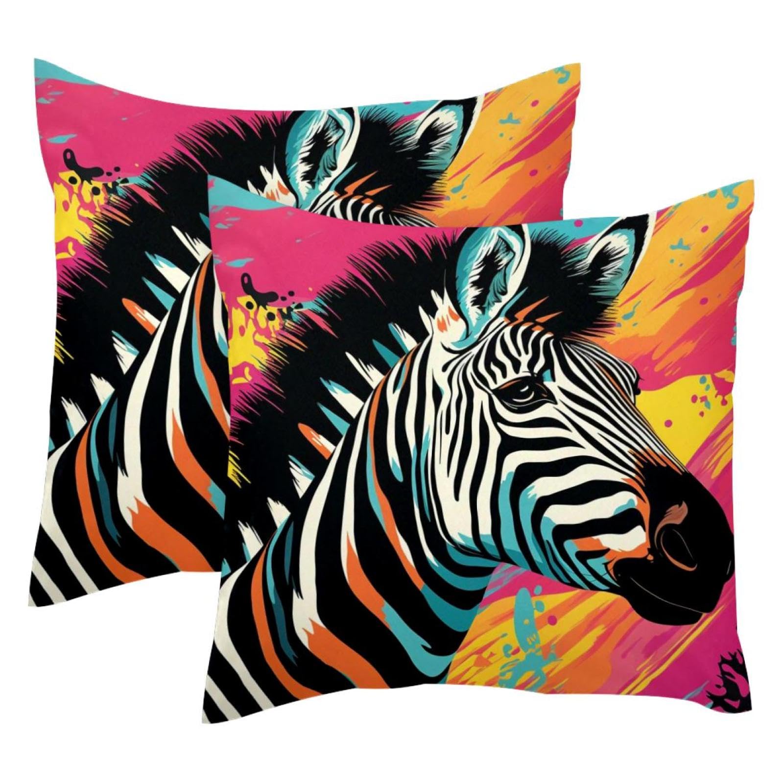 Housses de coussin velours zèbre coloré pour une touche de joie chez soi