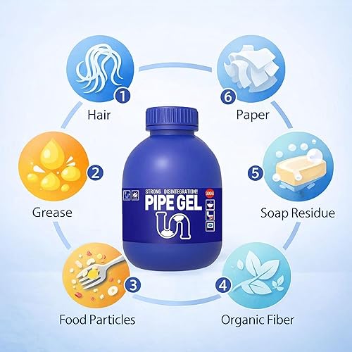 Miniatura 5 de Pipe Gel Drain Cleaner, Professional Strength Drain Clog Remover for Kitchen Sink, Shower & Tub, Powerful Unclogging Formula, Compatible with All