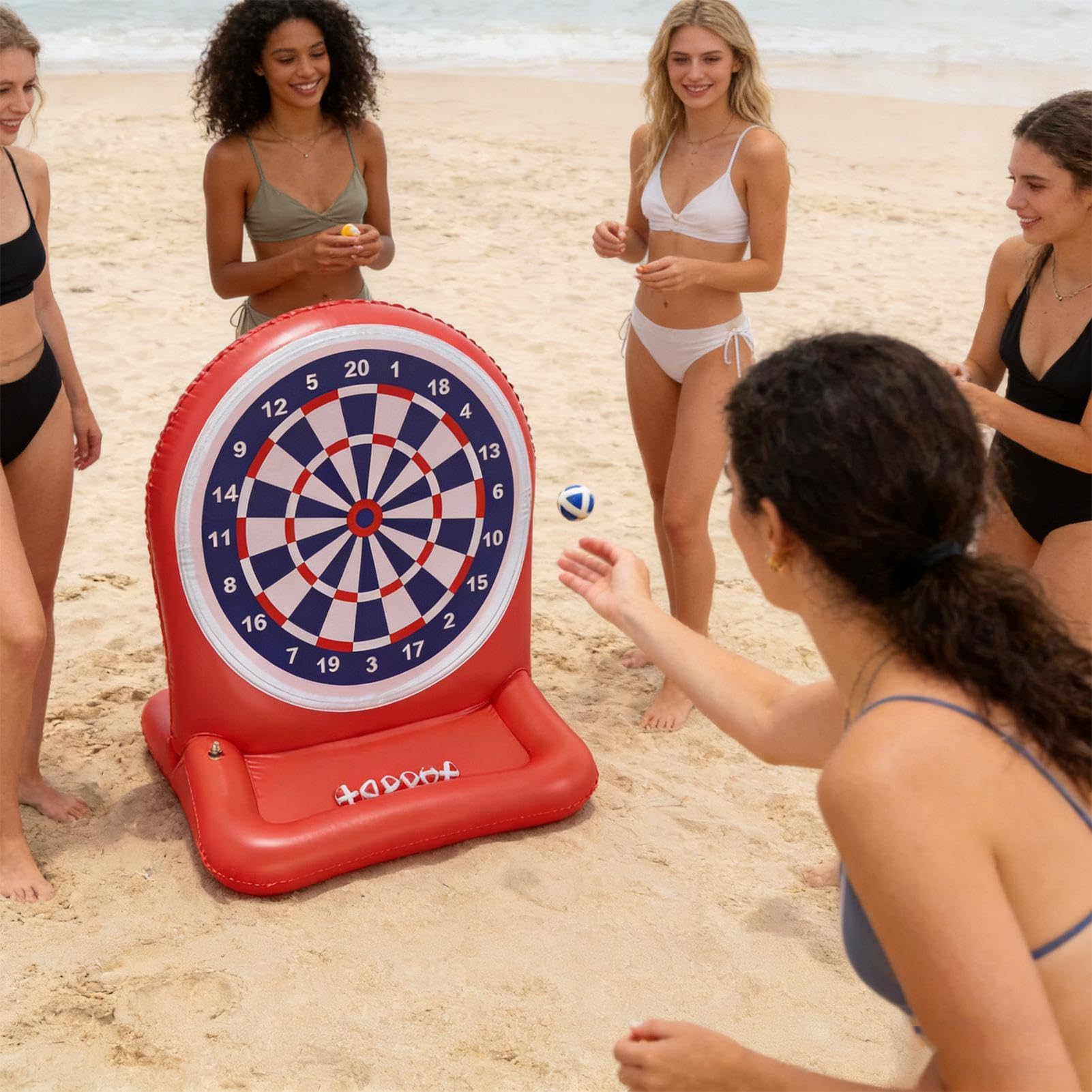 Outdoor Swimming Float, Interaktywna gra docelowa, 61 cm, wszechstronność z punktami, sprzęt podróżny, letni design z wielokolorowym wykończeniem, akcesoria imprezowe dla rodziny