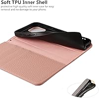 Vista 59 de iCoverCase Funda tipo cartera compatible con iPhone 13 Pro Max con ranuras para tarjetas, funda magnética de piel auténtica con bloqueo RFID, Naranja