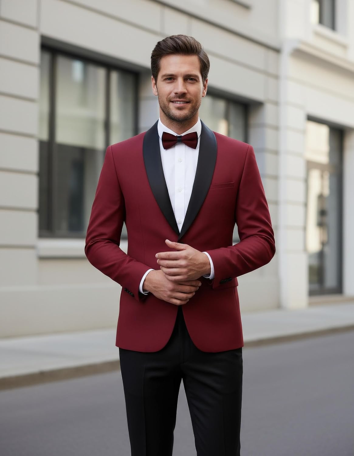COOFANDY Men Tuxedo Jacket Slim Fit Blazer Suit Jacket Prom Dinner Party Wedding - Image 3