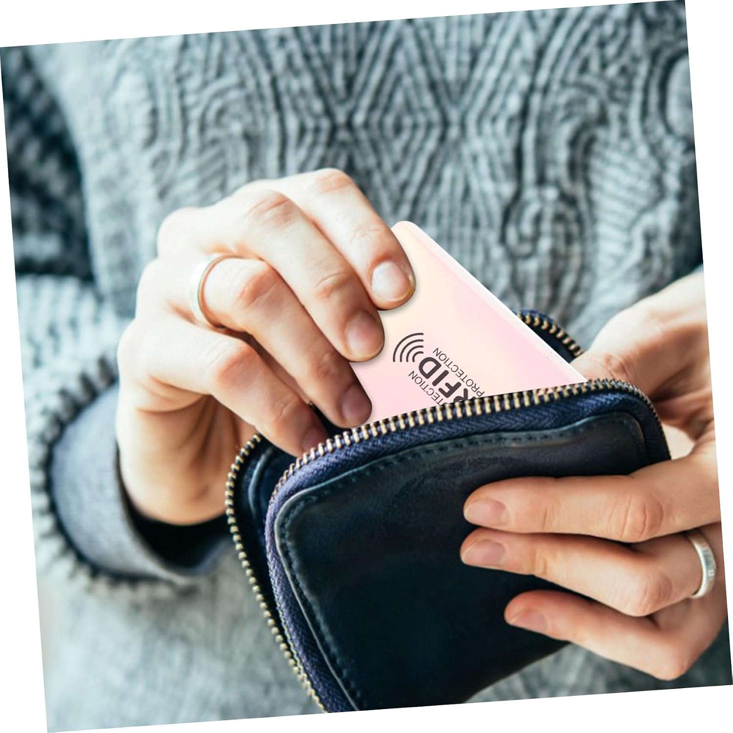 10pcs Rfid Id Card Sleeves Blocking Pouches for Credit Bank Cards Aluminum Foil Pet Pe Material Rfid Blocking Protectors Sleek