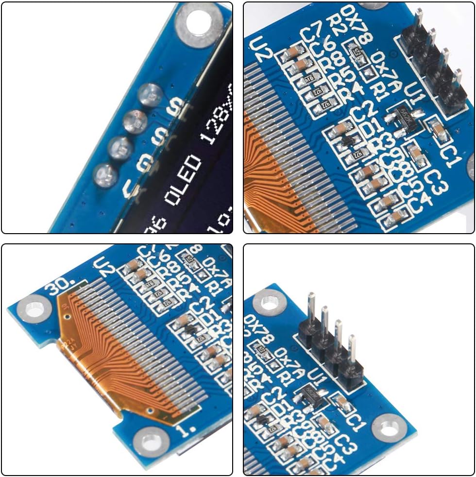 UMLIFE 10PCS 0.96" OLED Module 12864 128x64 OLED Display SSD1306 Driver I2C IIC Serial Self-Luminous Display Board Compatible with Arduino Raspberry PI (10PCS, Blue and Yellow)