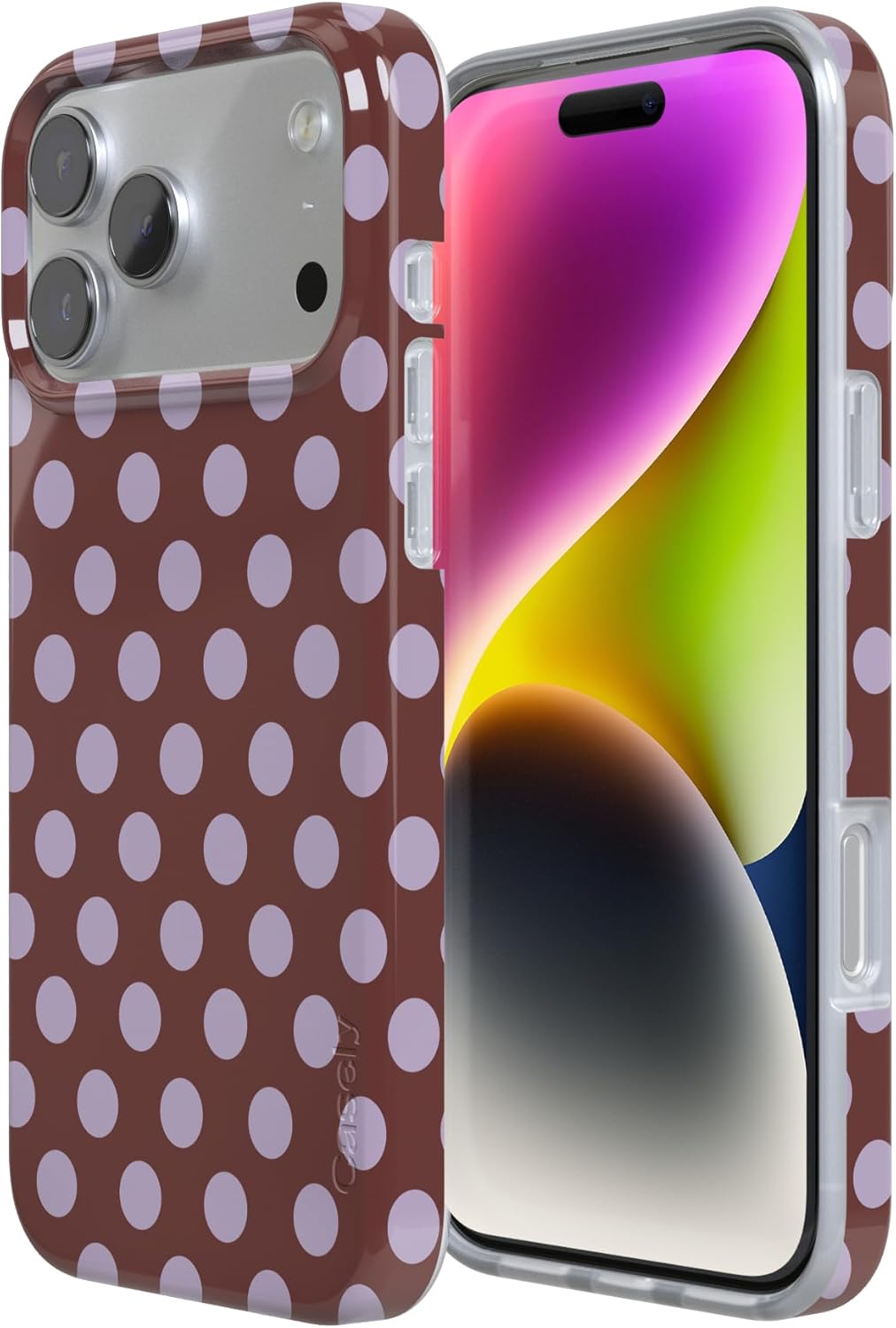 Casely iPhone 17 Pro Max Case | Spotted in SoHo | Burgundy Polka Dot | Compatible with MagSafe | Classic Ultra Slim Design