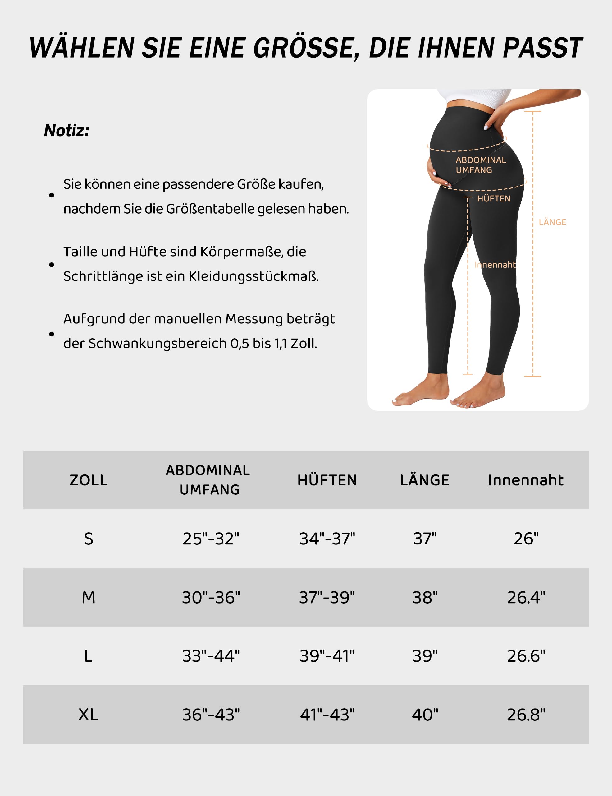 BAYDI Nudi Legging de grossesse pour femme avec poches, opaque, long, taille haute, doux et élastique