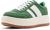 Madden Girl Women's Navida Striped Platform Sneakers - Sporty Low-Top Lace-Up with 1.75" Cushioned Sole
