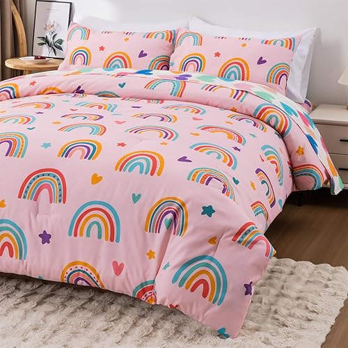 Miniatura 6 de Holawakaka Tie Dye Constellation Print Ombre Comforter Set Twin Size Girls Boys Gradient Galaxy Bedding Set (Red, Twin)