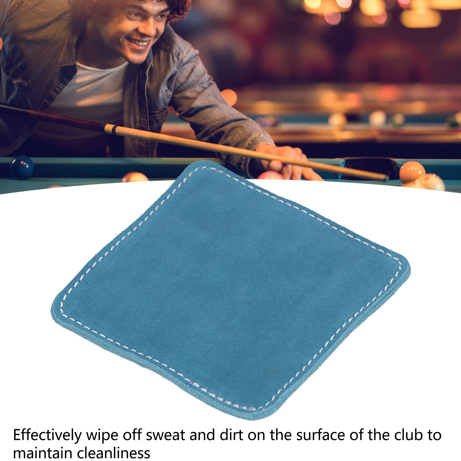 Billiard Cloth Pool Burnisher Cleaner, Leather Sweat and Dirt Wipe Off Extend Lifespan Small Portable Size for Great Using (Blue)
