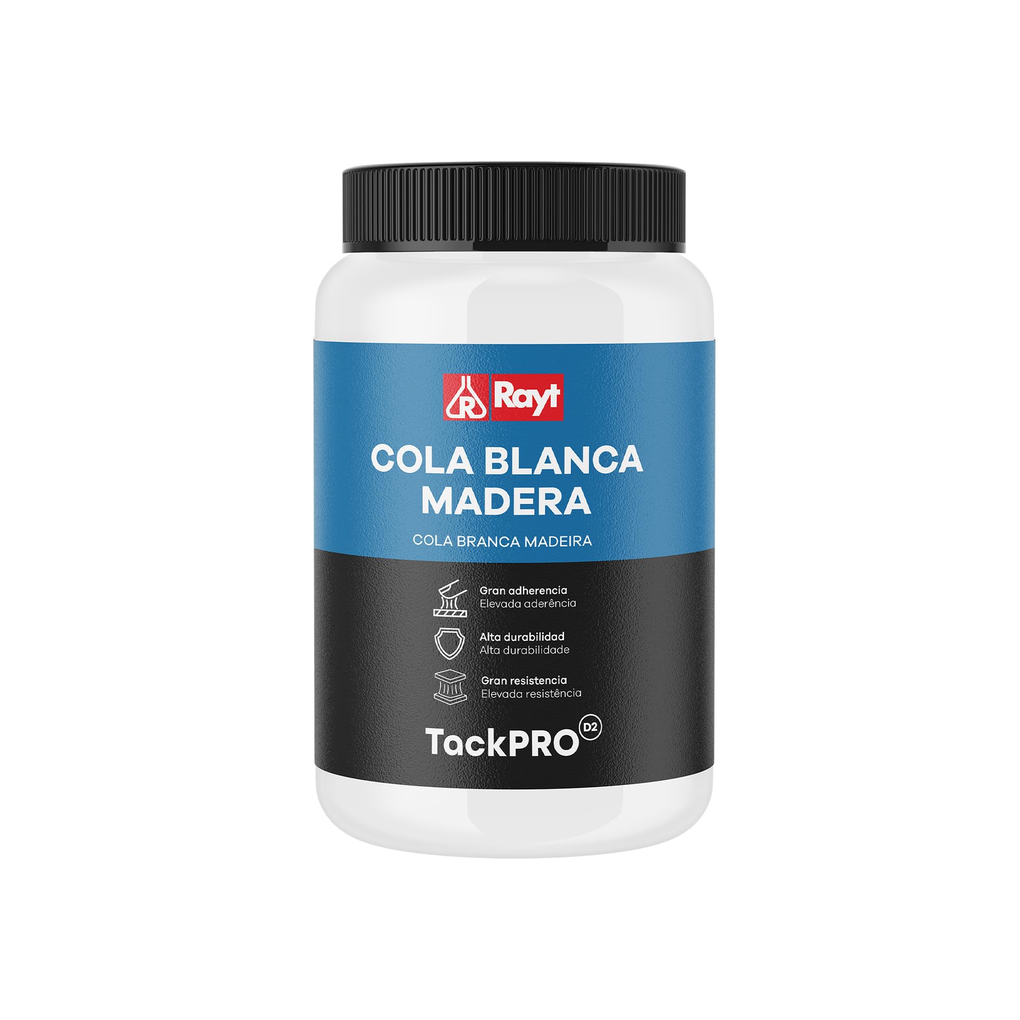 Rayt 429-​09 Cola blanca standard múltiples usos: Madera, papel, cartón, cerámica y todo tipo de materiales porosos, 1kg