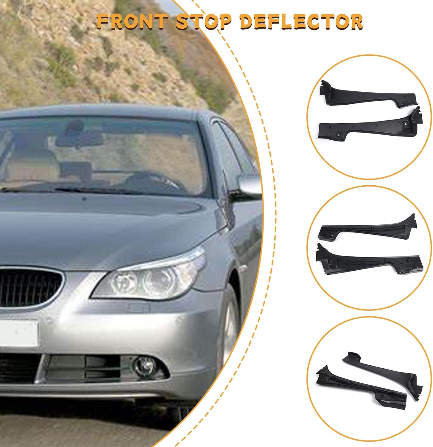 Windshield Wiper Cowl Cover for E60 E61 Side Trim Water Deflectors Plate Replaces 51717027083 Windshield Trim