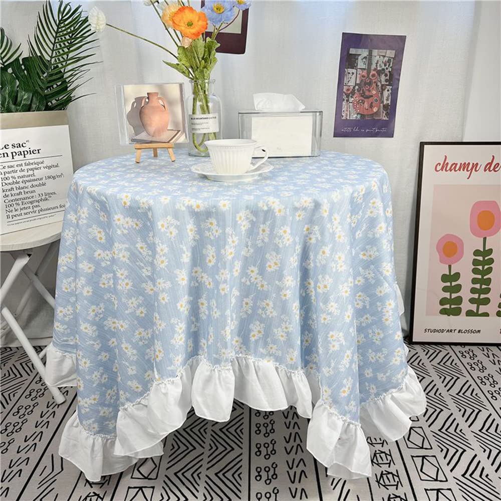 Nappe ronde florale pour repas de vacances en terrasse fleurie