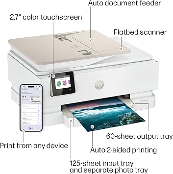 HP Envy Photo 7975 Wireless Color Inkjet Photo Printer, Print, scan, Copy, Easy Setup, Mobile Printing, Best-for-Home, 3 Month Instant Ink Trial Included, AI-Enabled (B63K3A)