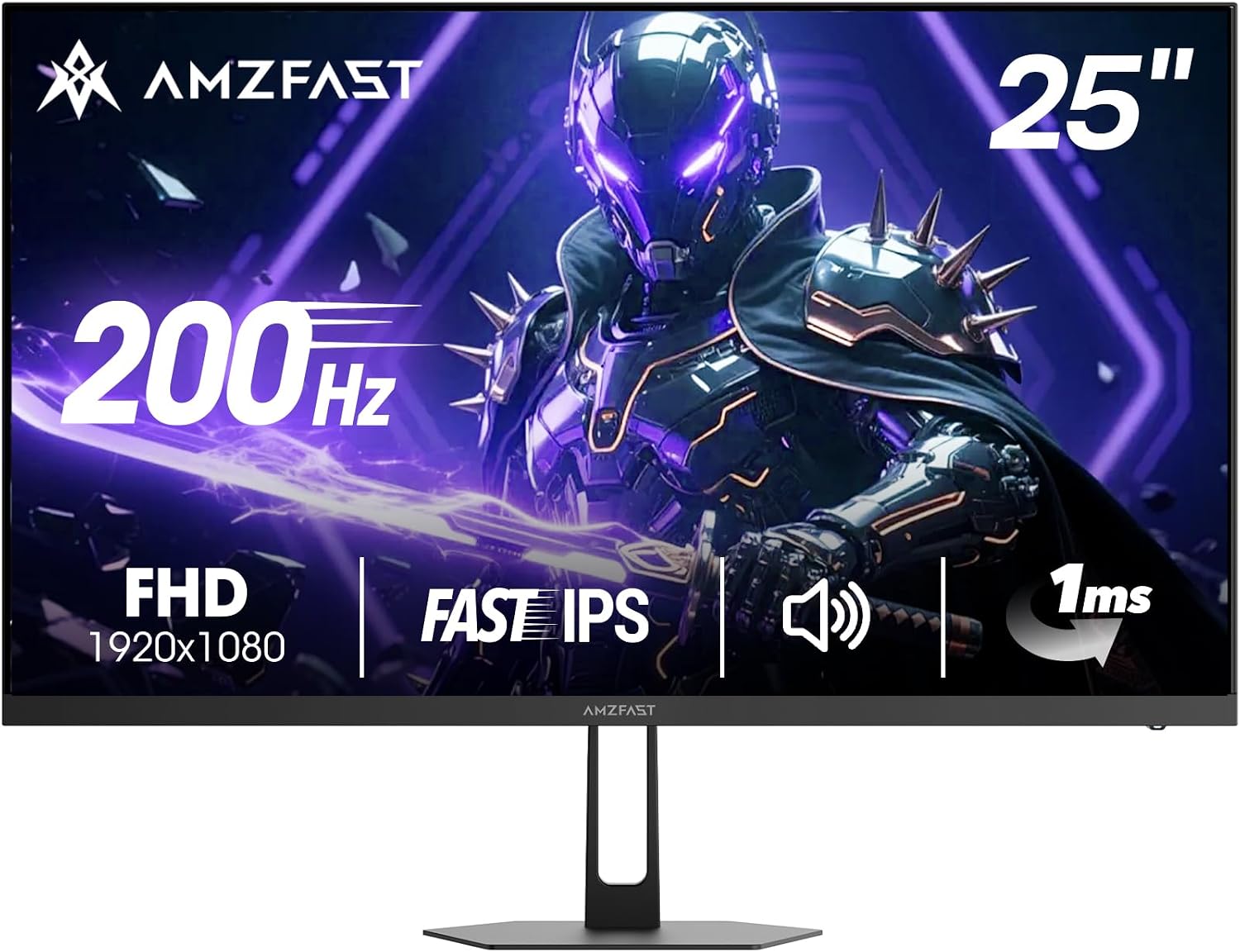 Amzfast AMZG25X1 - Écran PC Gamer 25" 200Hz Fast IPS FHD | Moniteur 1080p HDR Adaptive Sync
