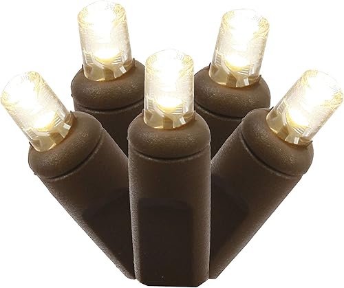 Vickerman 70 luz blanca cálida LED de un solo molde en cable marrón, 35' filamento de luz de Navidad