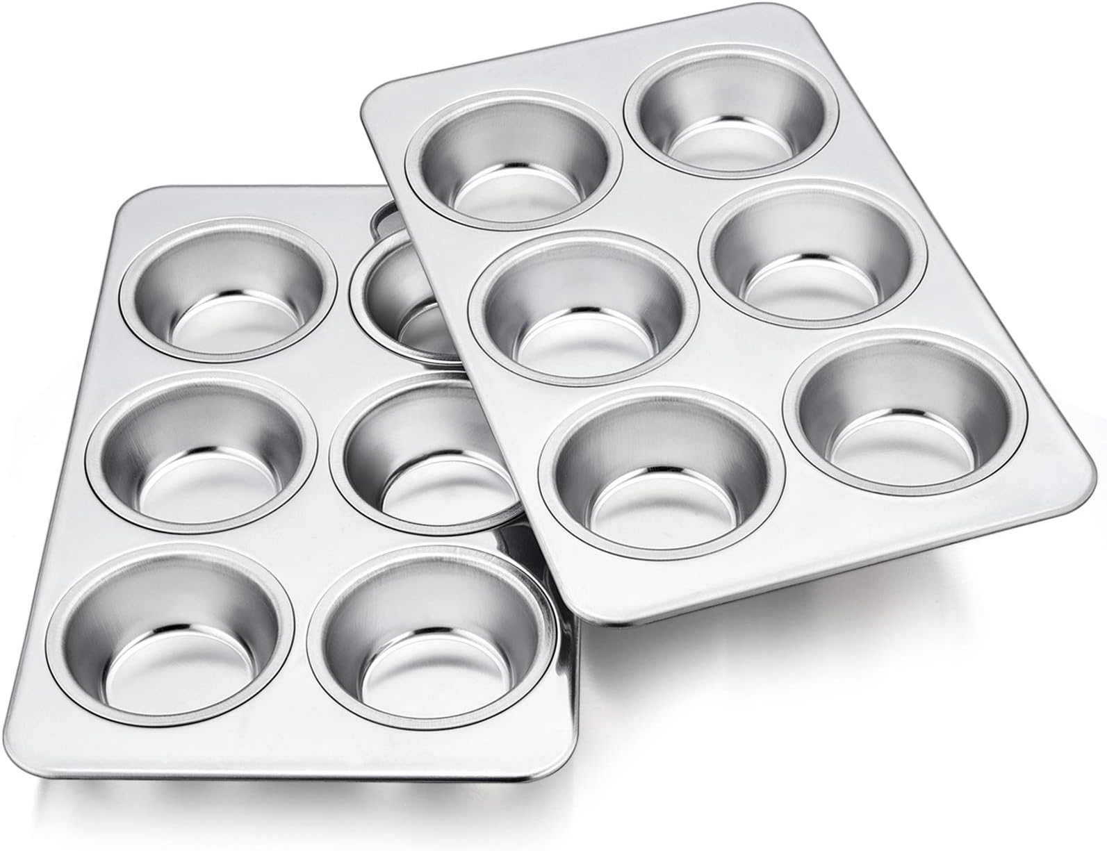 Pans for Baking, Cupcake Pan Tray Set for Making Cakes Cornbread Quiche and More, Healthy & Non Toxic, Oven & Dishwasher Safe - Set of 2