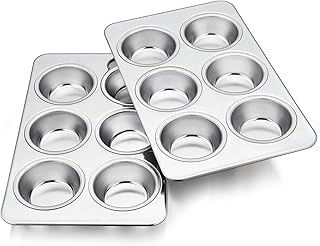 Pans for Baking, Cupcake Pan Tray Set for Making Cakes Cornbread Quiche and More, Healthy & Non Toxic, Oven & Dishwasher S...
