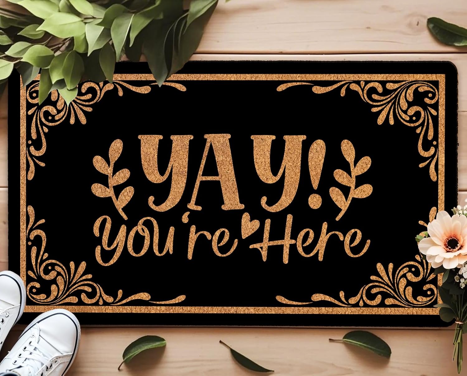 Ho, Why is You Here There is No Reason for You to Be Here Go Away Yay You're Here Hey Y'all Yay It's You Non-Slip 30x17 Inch Indoor/Outdoor Rug for Front Door Mat GIF Funny Mat