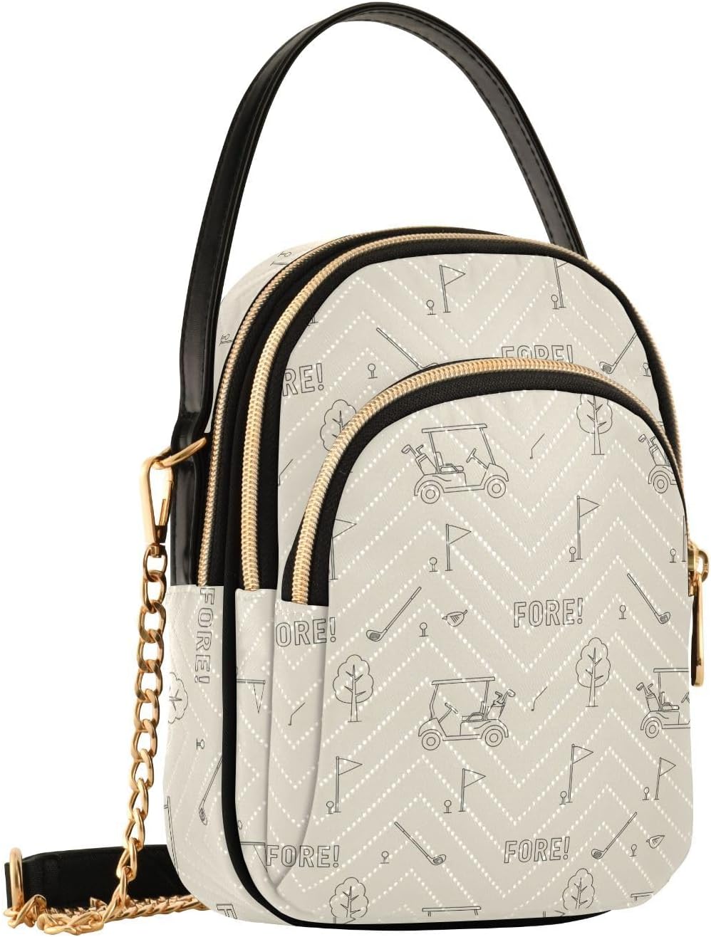 MCHIVER Golf Crossbody Bag for Women Cell Phone Purse Wallet with Removable Chain Shoulder Handbag