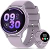 Relojes Inteligentes para Mujer (Contestar/Hacer Llamadas), Pantalla AMOLED de 1.27'' Rastreadores de Actividad con Monitor de Frecuencia Cardíaca/Sueño/SpO2, Smartwatch para iPhone/Samsung/Android, Más de 120 Deportes Reloj de Fitness IP68 2 Correas Violeta 1