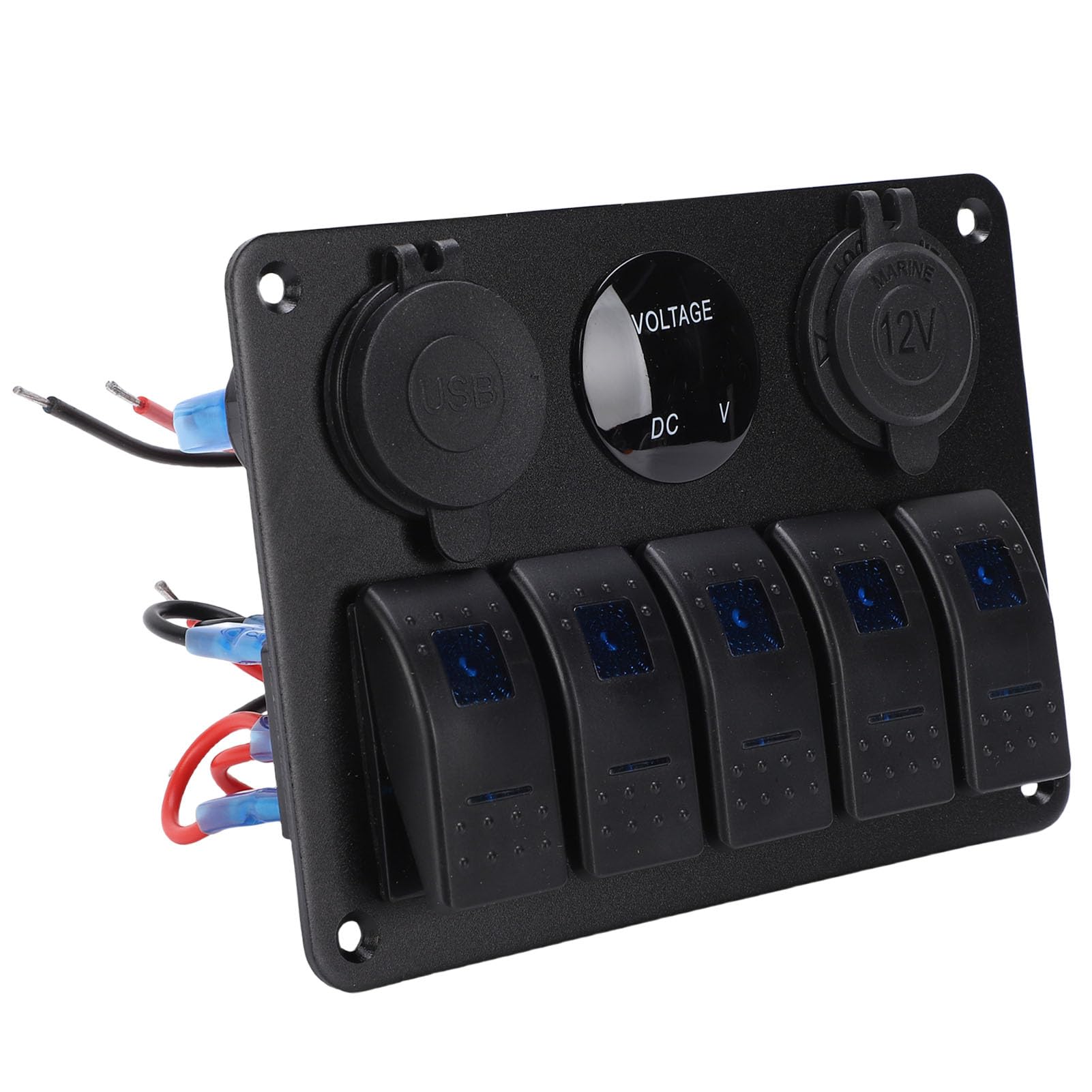 Panel de Interruptor Basculante de 5 Módulos con Panel de