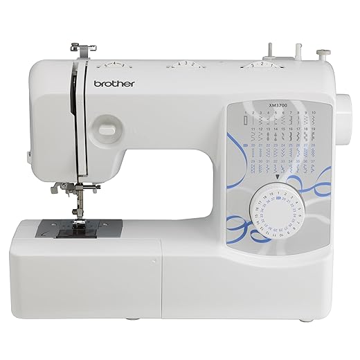 Brother XM3700 Machine, 37 Built-in Stitches, 5 Included Sewing Feet, 17.5 x 7.6 x 14.25 inches, White