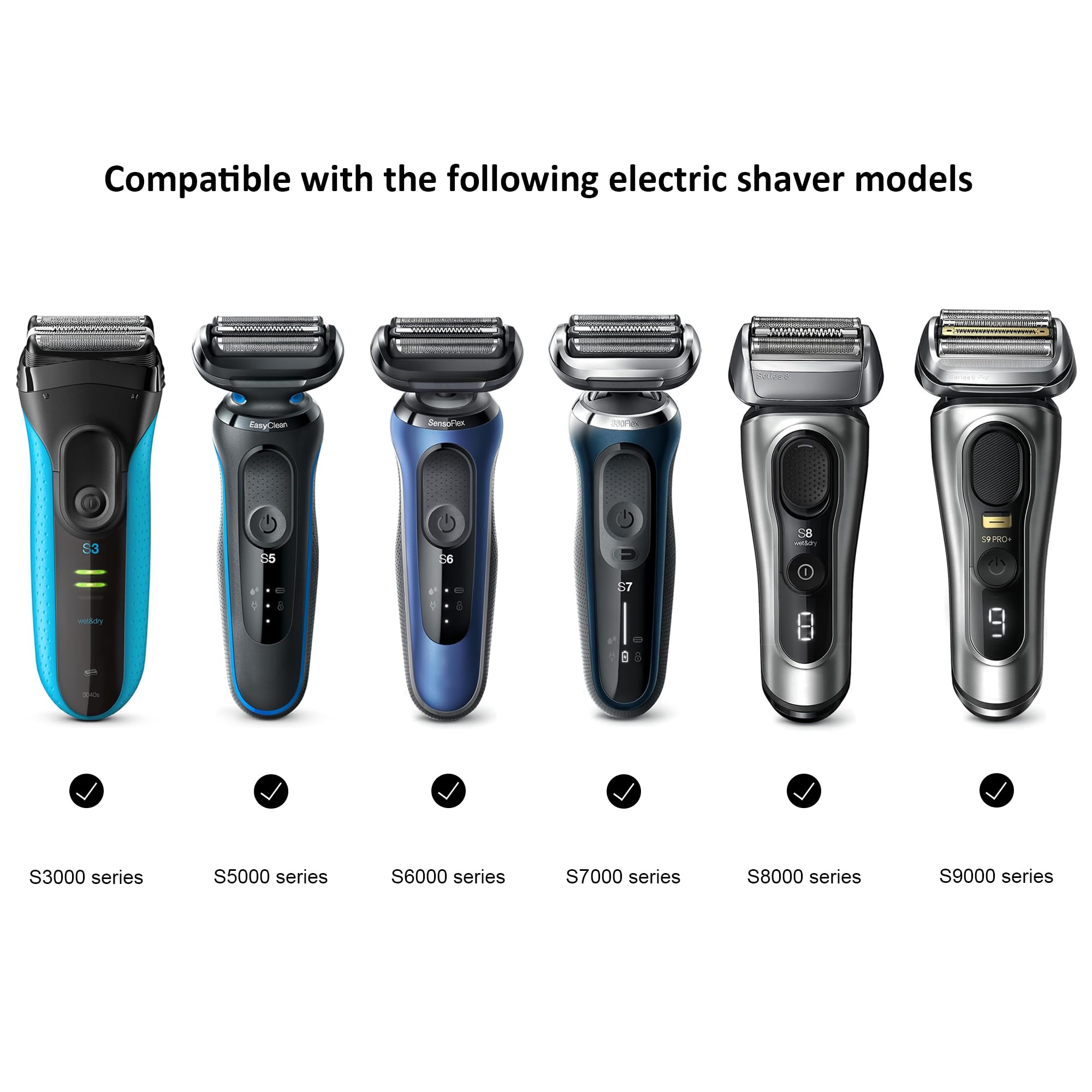 Custodia da Viaggio per Rasoio Elettrico Braun Serie 3, Serie 5, Serie 6, Serie 7, Serie 8, Serie 9, Nero