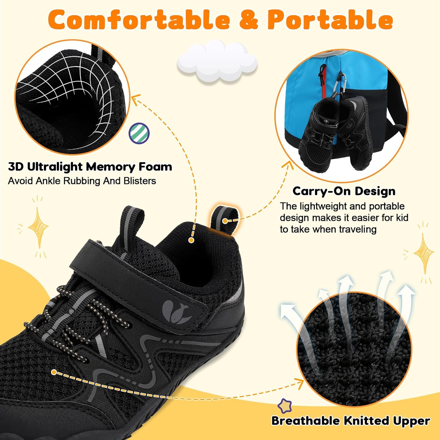 FEETCITY Kids Barefoot Shoes Boys Girls Sneakers Toddler Walking Shoes Kids Hiking Shoe Lightweight Outdoor Tennis Shoe - Image 6