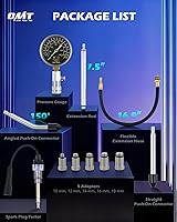 Vista 8 de Kit de probador de compresión de motor Orion Motor Tech, kit de probador de compresión de cilindro de 11 piezas con probador de bujía, medidor