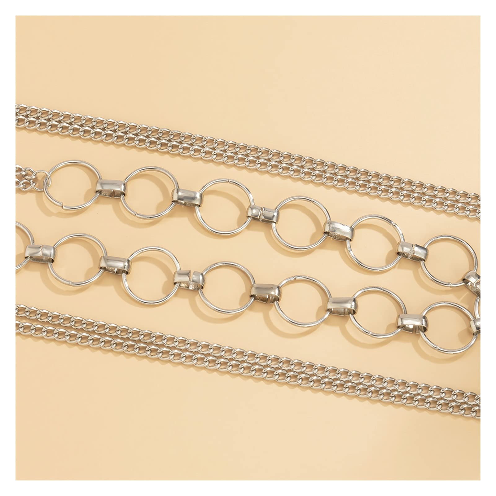 Body Chain Damen Kette - Goldfarbene einfache Strandkette mit Kreuzband für Taille und Bauch - Schwarze Harnaskette - Edler Schmuck für Damen - Accessoires