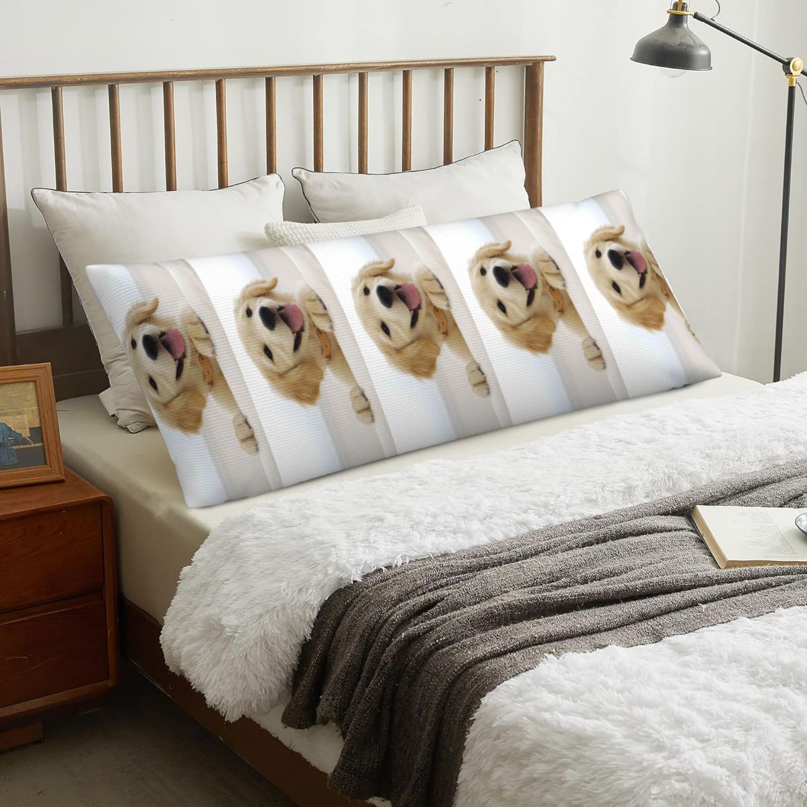 A Golden Retriever, Body Pillow Cover with Zipper,Long Body Pillowcase 20 x 60 in