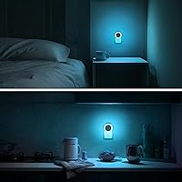 Vista 7 de Briignite Luz nocturna azul celeste, luces nocturnas enchufables a la pared, luz nocturna con sensores de luz, luz nocturna LED para habitación