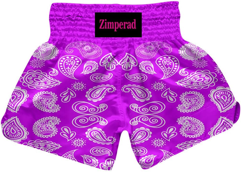 Muay Thai Shorts, Paisley Print Drawstring Kickboxing Shorts, Boxing Shorts, Men Women