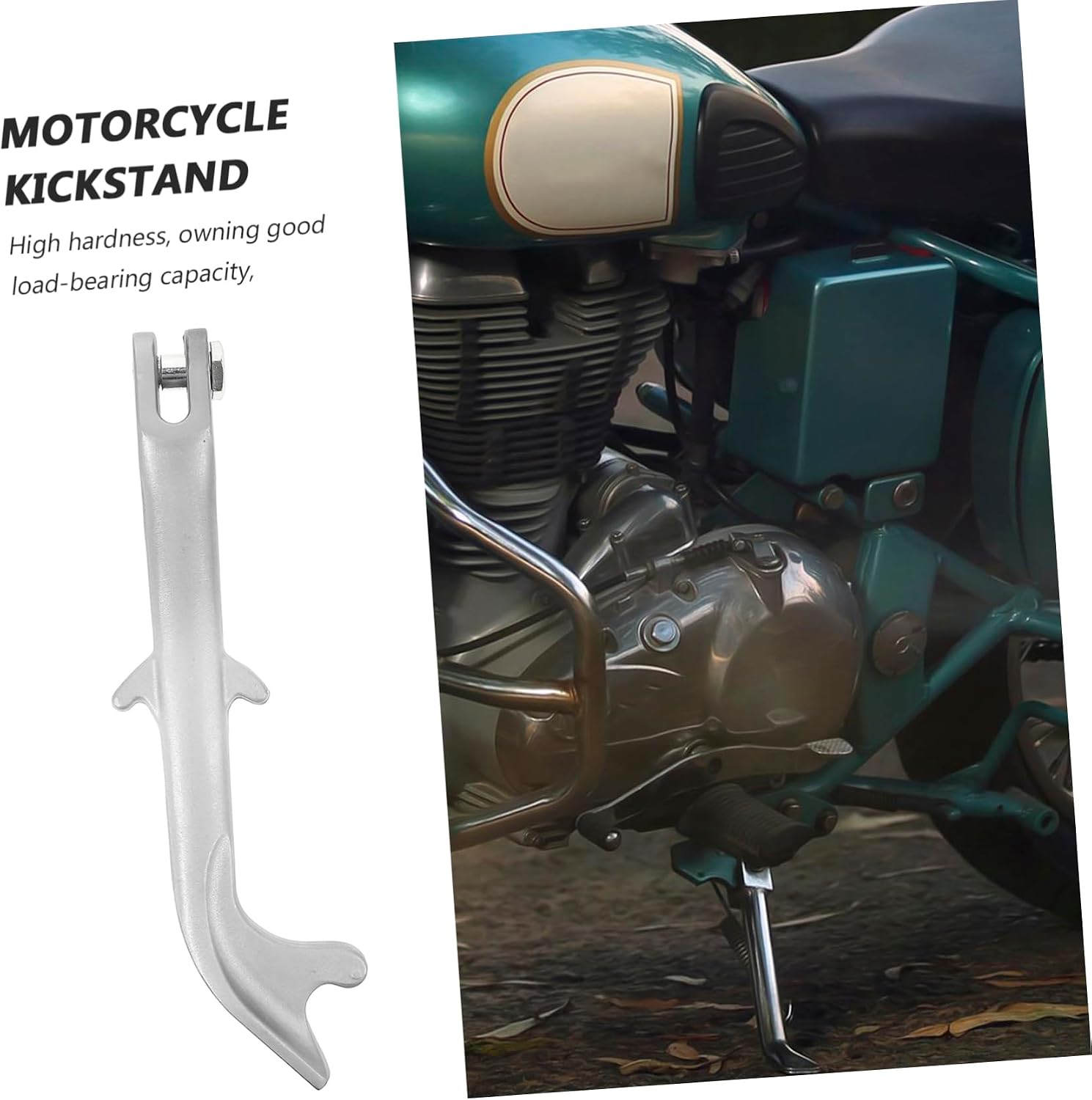 Motorcycle Side Stand Kickstand Pad Bulk Scooter Motorcycle Accessory Silver