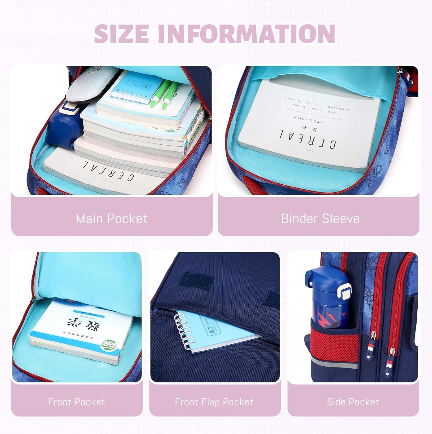 mygreen Cute Girls Backpack with Safety Whistle & Reflective Strip - Large Capacity School Bag for Ages 6-12 | Ergonomic Design | Water-Resistant Pink - Image 6