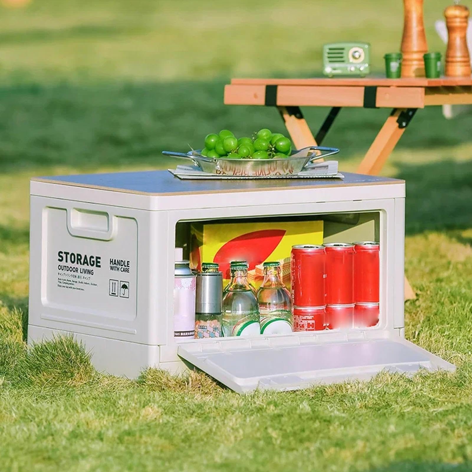 Faltbare Camping-Aufbewahrungsbox, faltbare Aufbewahrungsbox mit Deckel 50L