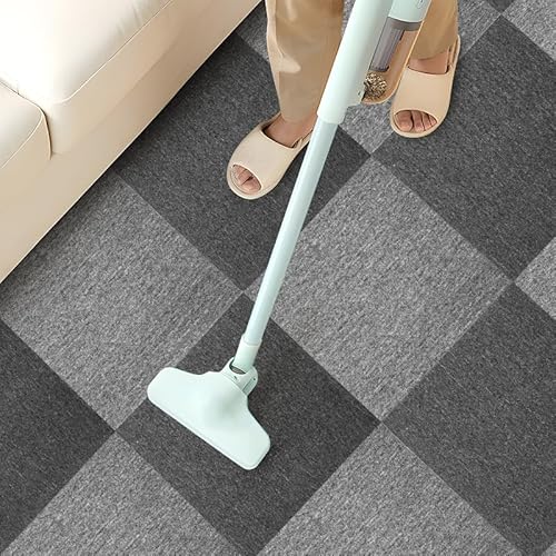 Nisorpa Heavy Duty Carpet Squares With Tapes 20X20 Inch Dark Grey 20 Pack Commercial Carpet Repeated Use Floor Tile Washable Mat Bitumen Backed For Indoor Home Office Apply #TOP4