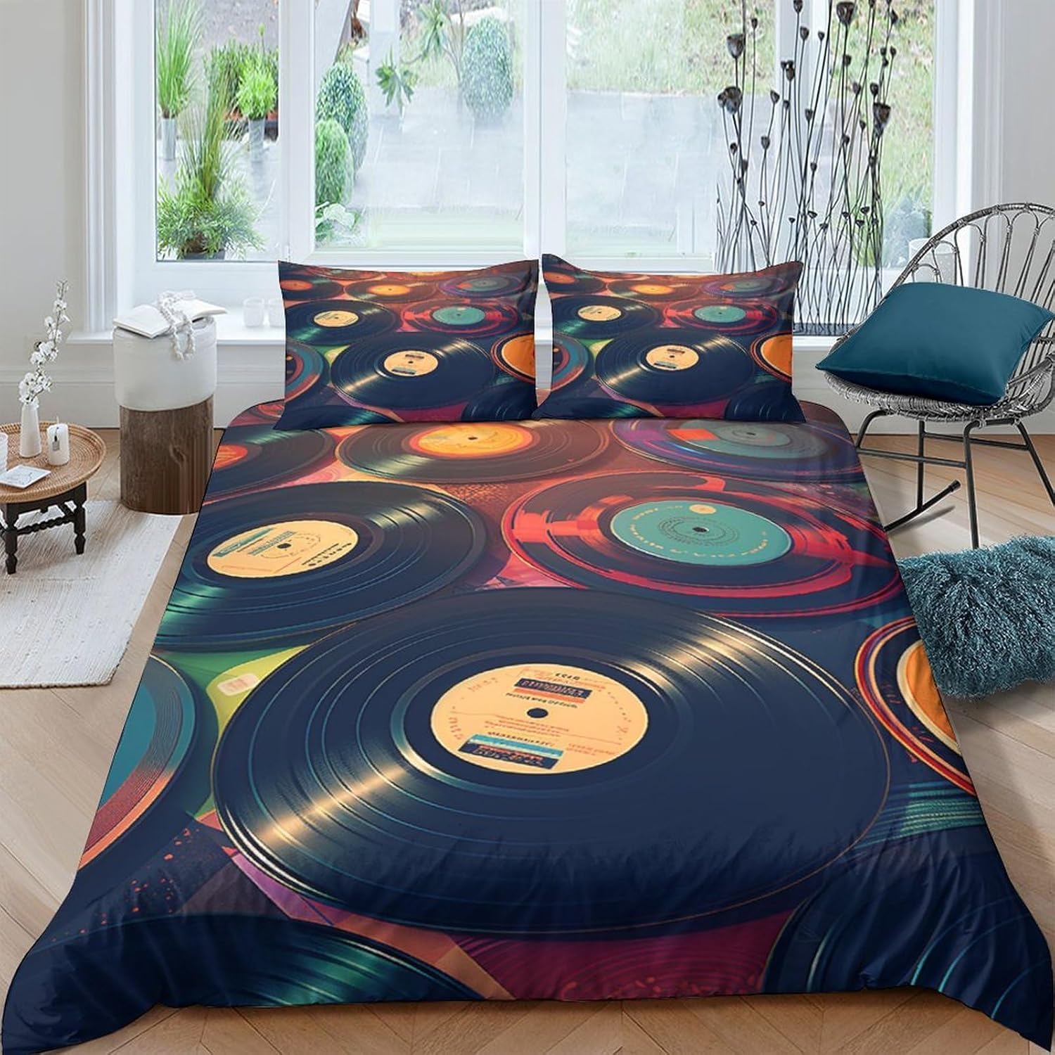 Housse de couette 220x240 cm zippée en microfibre douce et ses deux taies d'oreiller