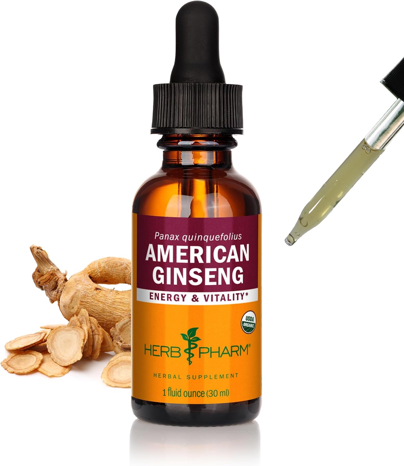 Herb Pharm Certified Organic American Ginseng Extract – 1 Ounce Herb Pharm Certified Organic American Ginseng Extract – 1 Ounce