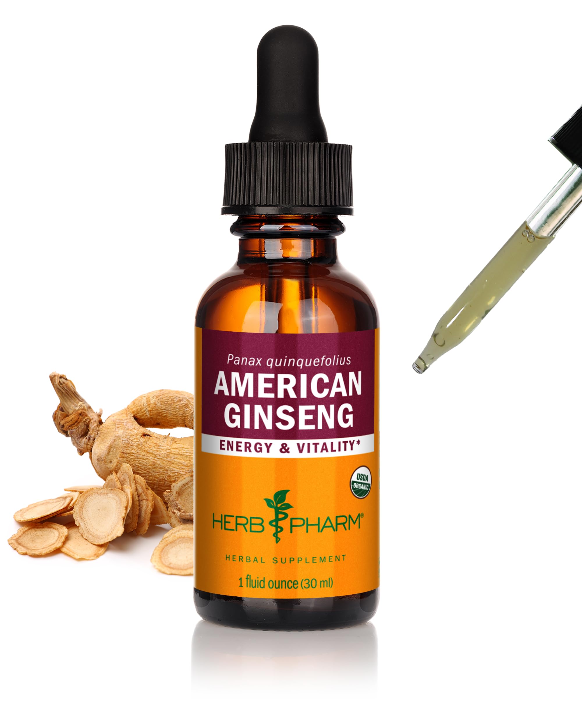 Herb Pharm Certified Organic American Ginseng Extract - 1 Ounce