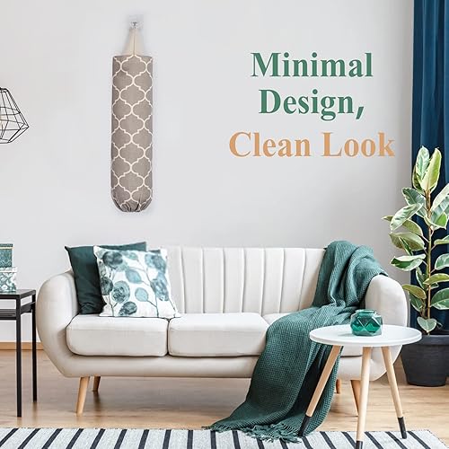 Miniatura 8 de Soporte para bolsas de plástico, soporte de pared para almacenamiento de bolsas de plástico, organizador de sacos de 2 unidades (gris francés +
