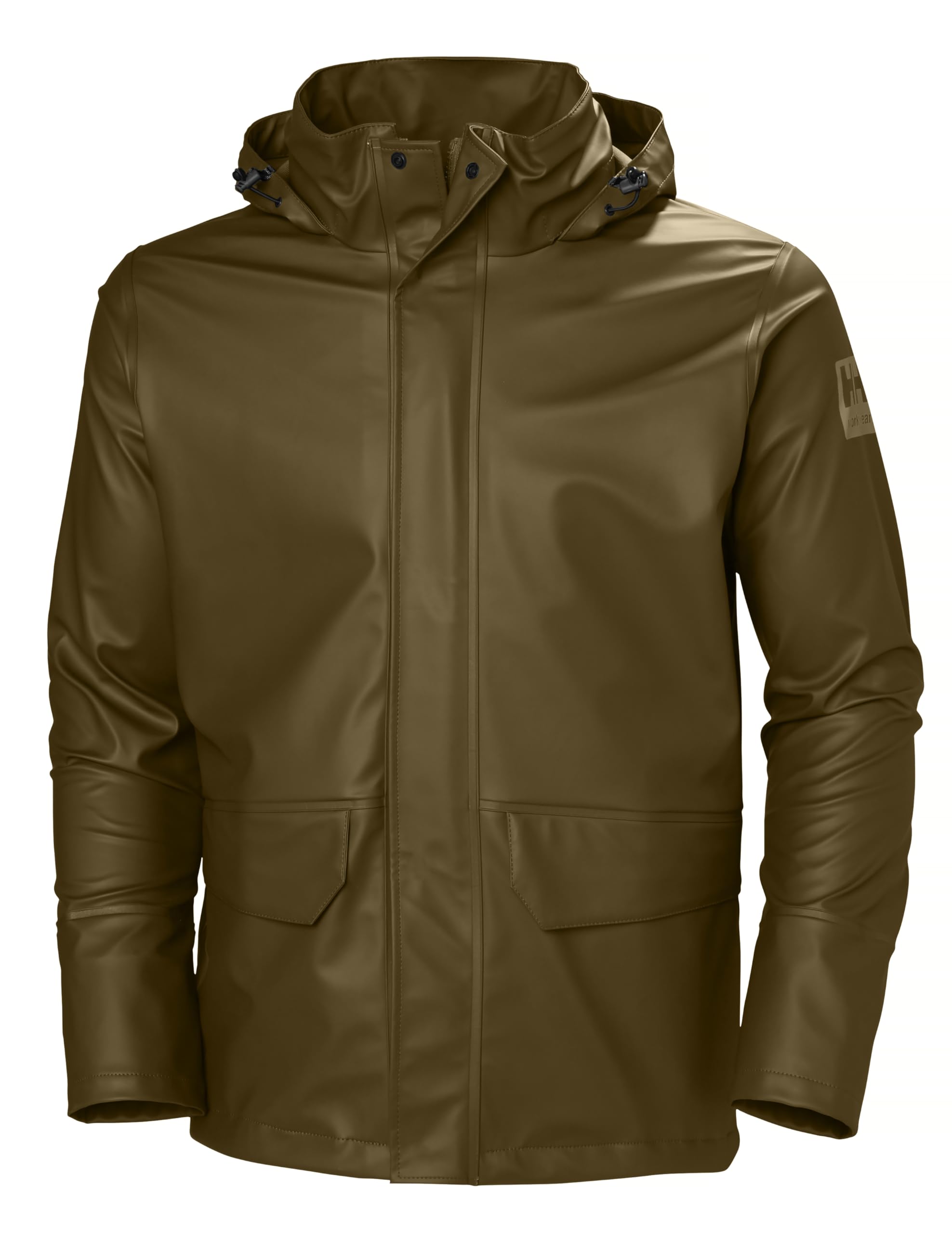 Helly-Hansen Workwear Gale Mens Rain Jackets Waterproof With Hood Made from  Heavy-Duty Polyurethane on Polyester Knit