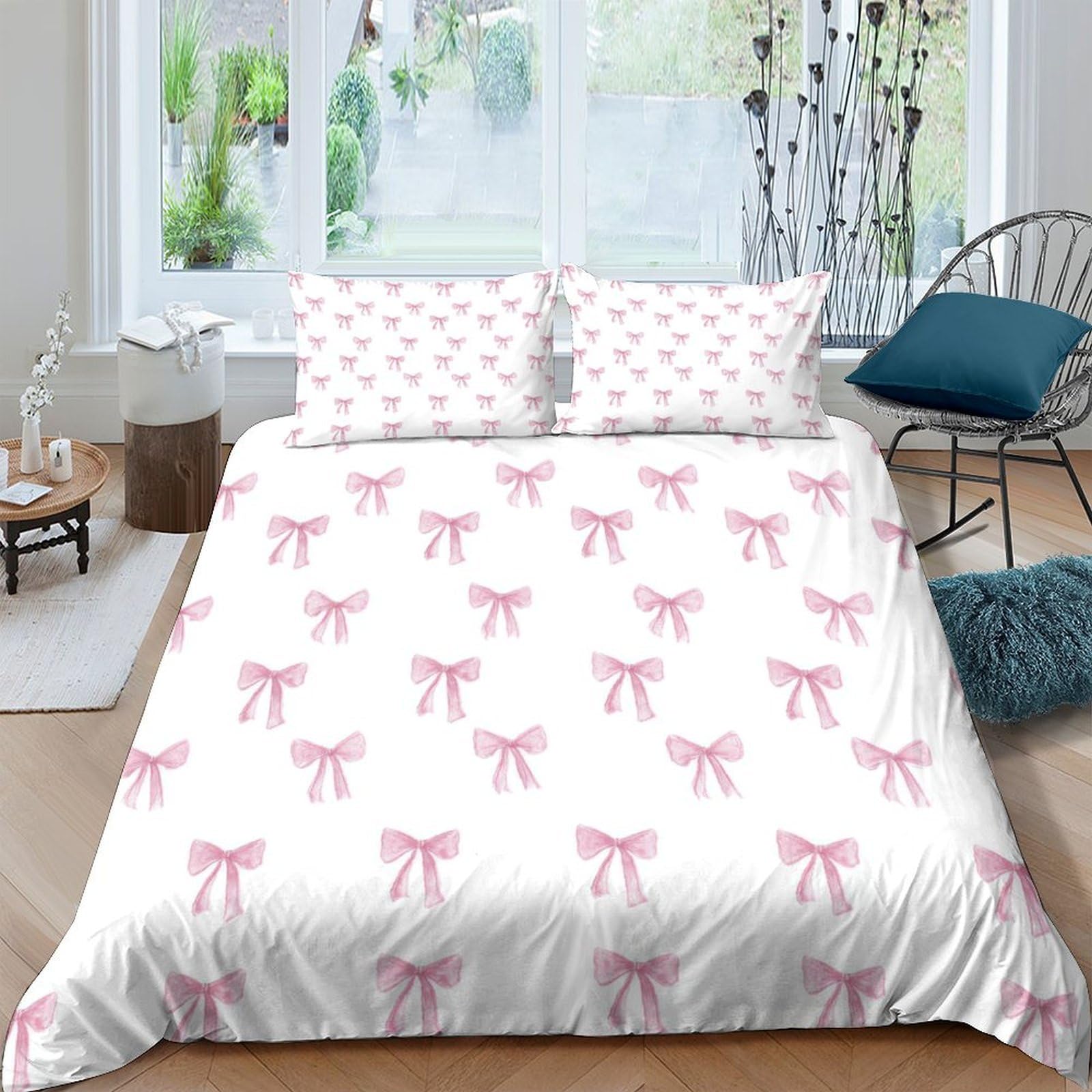Ctjqhvkz Style-6 3D Printed Pink Bow Fitted Sheet Microfiber Soft Decorative Ribbon Bed Cover For Bedroom Guest Room Dorm Mattress Protection Single（135X200cm）