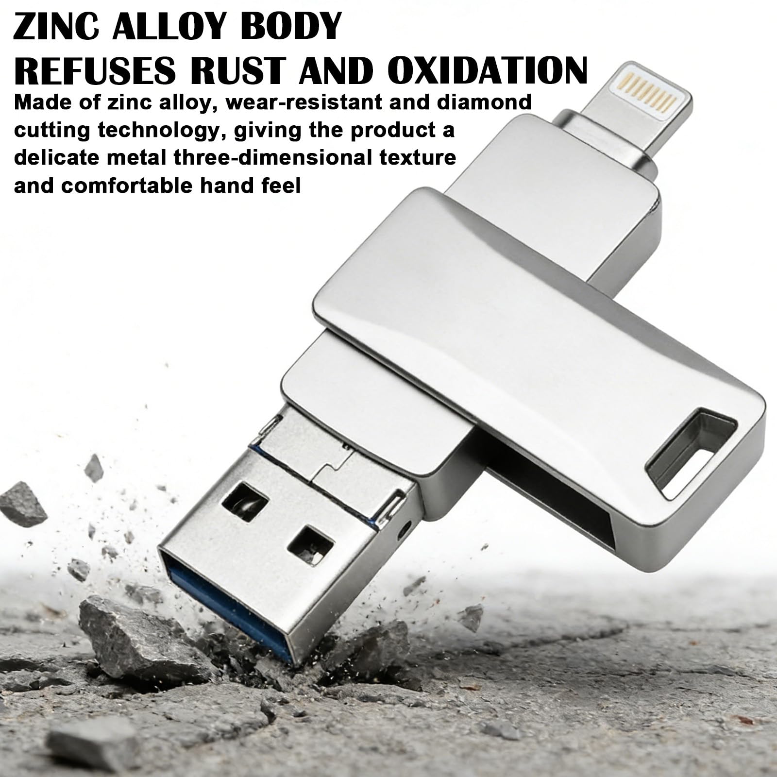 USB-stick 256 GB, pamięć USB-C do iPhone i Android, 3-w-1 dwukierunkowy USB-stick do telefonu komórkowego z portem USB-C i USB-A, kompatybilny z iPhone, iPad, MacBook, PC