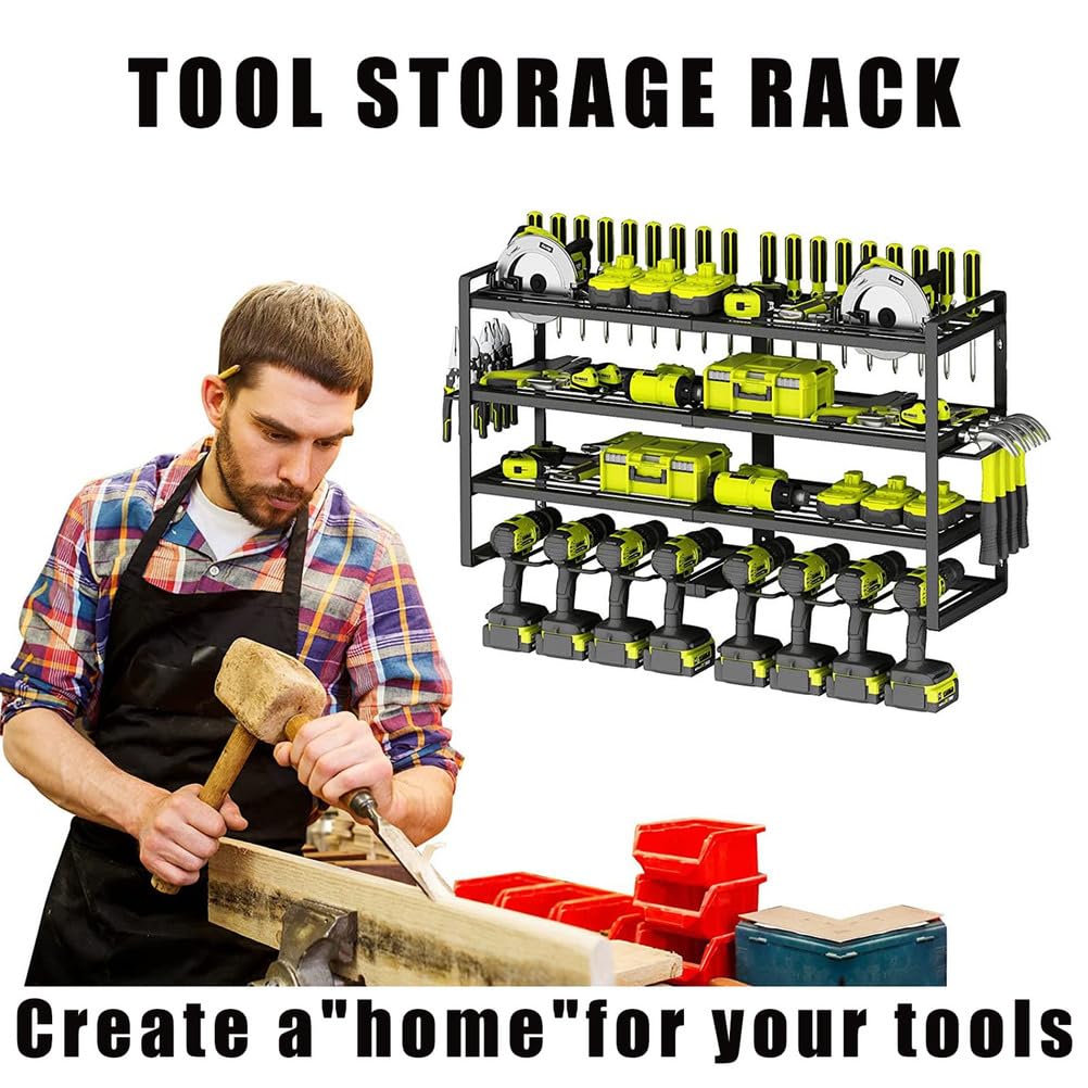Garage Tool Manager Staffa a Parete, Gancio per Attrezzi da Giardino per Attrezzatura da Sci, Sedia, Scopa, Mop, Rake Garden Tool,80.5×18×40cm